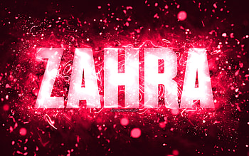 Happy Birtay Zahra, , pink neon lights, Zahra name, creative, Zahra Happy Birtay, Zahra Birtay, popular american female names, with Zahra name, Zahra HD wallpaper
