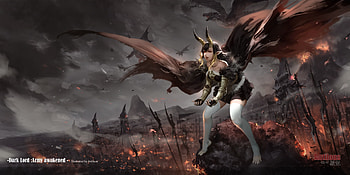 Dark Lord: Army awakened, army, antilous, bat, demon, war, wings, art, girl, dark, antilous chao, fantasy HD wallpaper