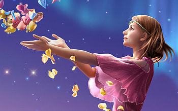 Blessings for the Day, girl, flowers, pretty, blessing HD wallpaper