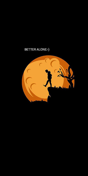 Better alone:-(, orange, symbol HD phone wallpaper