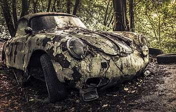 Wrecked Car, wrecked, vintage, cars HD wallpaper