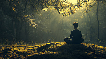 Mindfulness in Nature: A Serenity, meditation, forest, sunlight, nature HD wallpaper