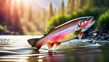 Rainbow Trout River, rainbow, fishing, colorful, nature, river HD wallpaper