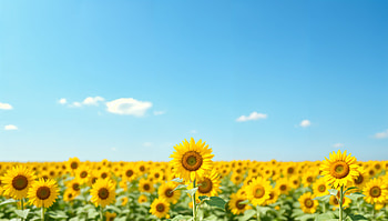 Sunflower Field : Bright Blossoms Under Clear Blue Sky, sunflower, field, sky, nature HD wallpaper