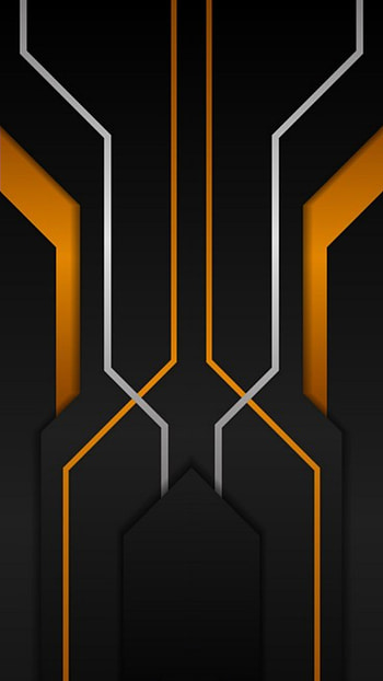 retrer, orange, tech, new, samsung, material, future, design, black, geometric, abstract, galaxy, plus HD phone wallpaper