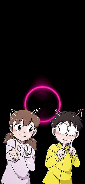 Nobita and suzuka, art, cartoon HD phone wallpaper