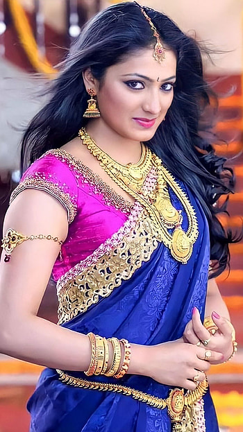 Haripriya, kannada actress, saree beauty HD phone wallpaper