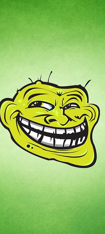 Trollface Art, face, green, social, , facebook, drawing, troll, , trolling, funny, monster HD phone wallpaper