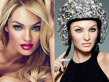 Candice Swanepoel, black, model, blue eyes, grey, blonde, glitter, girl, beauty, woman, cehenot, pink, helmet, victoria s secret HD wallpaper