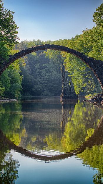 Travels, Bridge, Rakotzbrcke, Germany HD phone wallpaper