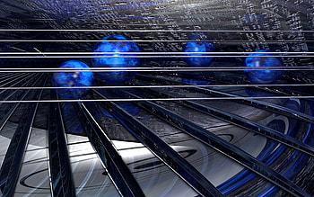 Abstract, Grid, Neon, Space, Balls HD wallpaper