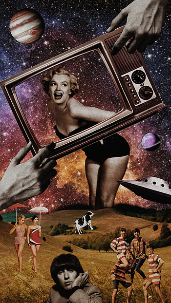 Queen Marilyn, espacio, surrealismo, surrealism, space HD phone wallpaper