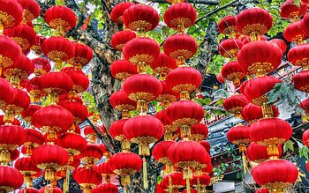 Holidays, New Year, Registration, Typography, Decoration, New Year Chinese Lanterns, New Year's Chinese Lanterns HD wallpaper