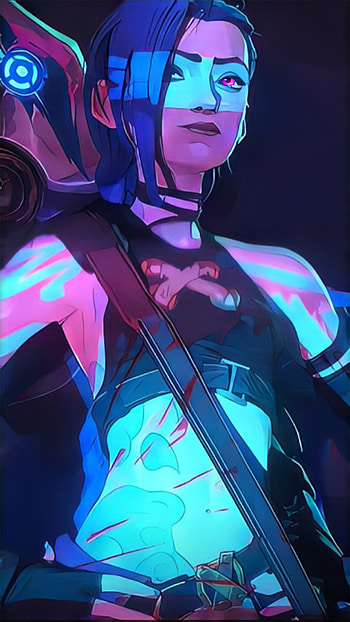Arcane Jinx pink eye HD phone wallpaper