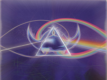 Abstract, Rainbow, Bright, Rays, Beams, Lines, Iridescent, Triangle HD wallpaper