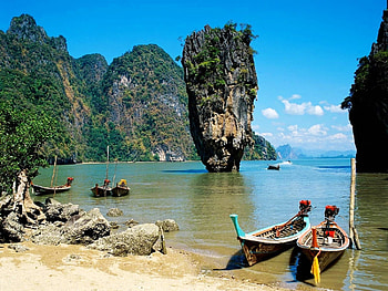 Nature, Sea, Beach, Boats, Tropics, Thailand HD wallpaper