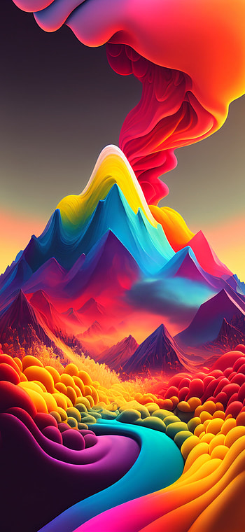AI Art, artistic, mountain HD phone wallpaper