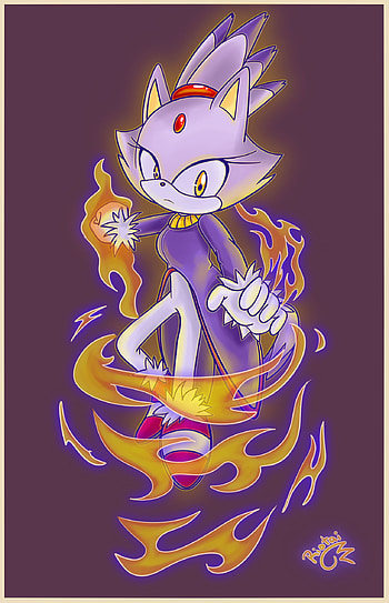 Blaze the Cat, furry (anthropomorphic), cat, video game HD phone wallpaper