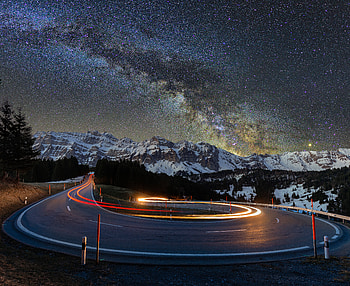 Nature, Mountains, Snow, Road, Markup HD wallpaper