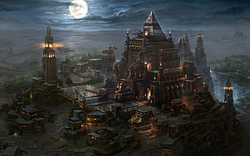 Egyptian nightlife, Illuminated cityscapes, Magical atmosphere, Nighttime beauty HD wallpaper