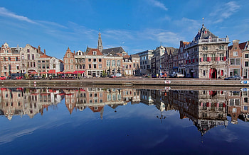 Haarlem, Netherlands, reflection, water, Netherlands, town, houses HD wallpaper