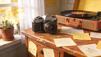 Sunlit Indie Nook — Aesthetic, Vintage Camera HD wallpaper