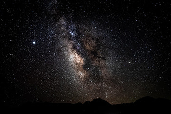 Stars, Night, Dark, Starry Sky, Nebula, Hill HD wallpaper