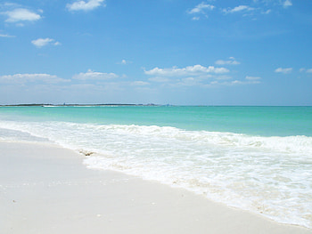 Egmont Key~Off of Mullet Key Island, Florida~Fort Dade~, island, sea, sand, birds, florida, exotic, beautiful, beach, blue water, waves, clouds, nature, sky, seafoam, ocean HD wallpaper