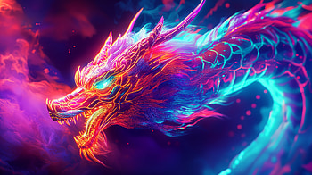 Neon Dragon: A Stunning Ultra, dragon, colorful, fantasy, artistic HD wallpaper