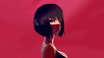 Black Hair Shortie, artist, artwork, artstation HD wallpaper