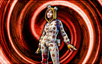 Onesie, orange grunge background, Fortnite, vortex, Fortnite characters, Onesie Skin, Fortnite Battle Royale, Onesie Fortnite HD wallpaper