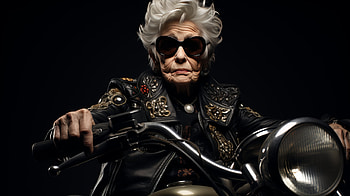 Cool Grandmother Biker - AI Art, woman, Grandmother HD wallpaper