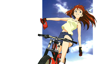 Asuka, Anime, Evangelion, Bicycle HD wallpaper