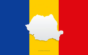 Romania map silhouette, Flag of Romania, silhouette on the flag, Romania, 3d Romania map silhouette, Romania flag, Romania 3d map HD wallpaper