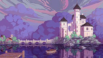 Pixel Art Castle, castle, artistic, pixel art HD wallpaper