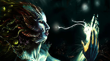 The Mermaid, creature, abstract, fantasy, dark HD wallpaper