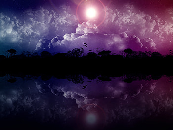 Sky Is Falling, night, reflection, clouds, sky, beautiful, dark HD wallpaper