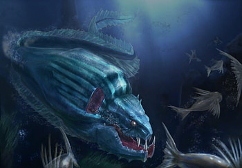 fish, fishes, abyss, big, deep, monster, water HD wallpaper