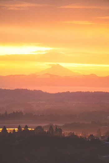 Nature, Sunset, Mountains, Volcano, Top Of The Hills HD phone wallpaper