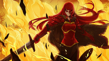 I'm Your HighSchool Angel Revenge, Pixiv Fantasia, Warrior, Beauty, Wall, BG, Anime, Game, Fire Warrior, Girl, Slayer, Classic, Blood Warrior, Colours, New HD wallpaper