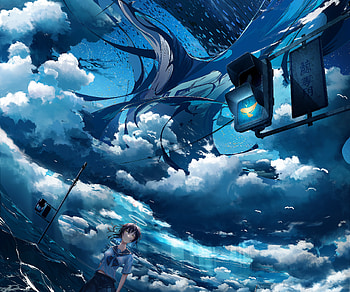 Stunning Anime Girl Against a Dreamy Sky, Anime, girl, anime girl HD wallpaper