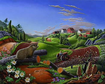 Folk Art, folk, hog, art, deer, living, ground, counrty HD wallpaper