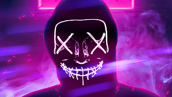 Neon Mask Anonymous , neon, mask, anonymus, graphy HD wallpaper