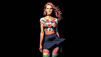 Old School Charm 8 Bit Girl, 8-bit, artist, artwork, art, digital-art, ai, dark, black, oled HD wallpaper