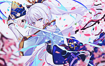 Kamisato Ayaka, battle, Genshin Impact, sword, manga, Kamisato Ayaka Genshin Impact, Ayaka Kamisato HD wallpaper