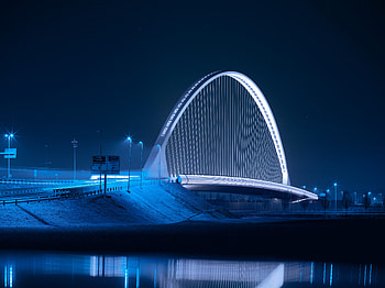 Cities, Architecture, Structure, Night City, Bridge, Backlight, Illumination HD wallpaper