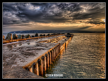 Varna, sea, graphy, dark, light, bulgaria, clouds, nature, sky, , dock, water, sun, sunset HD wallpaper