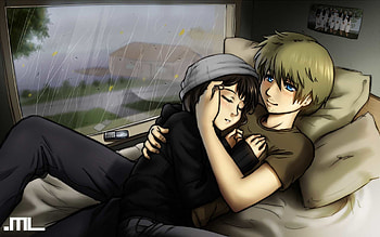 Cute Cartoon love couple hug | Img Need HD wallpaper