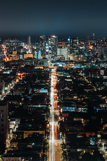 Cities, Building, Lights, Road, Night City HD phone wallpaper