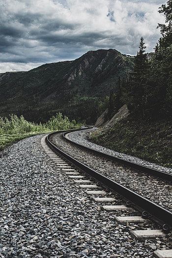Nature, Mountains, Turn, Railway HD phone wallpaper